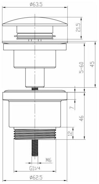 Донный клапан Lemark (LM8500B)